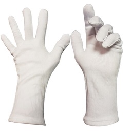 White Polyester Open Cuff Gloves