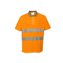 Portwest S171 High Visibility Cotton Comfort Polo Shirt Orange